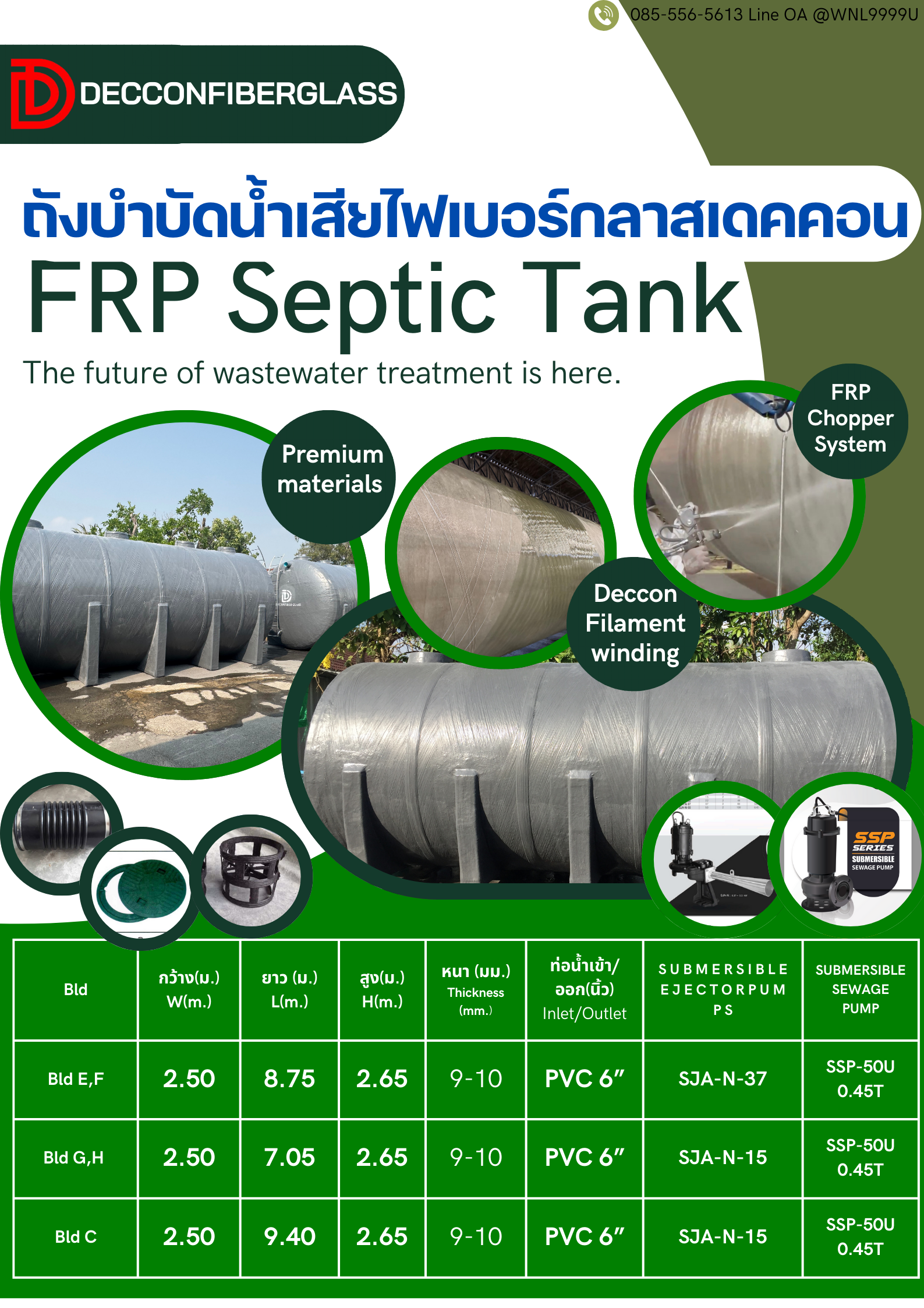 ถังบำบัดน้ำเสียไฟเบอร์กลาส